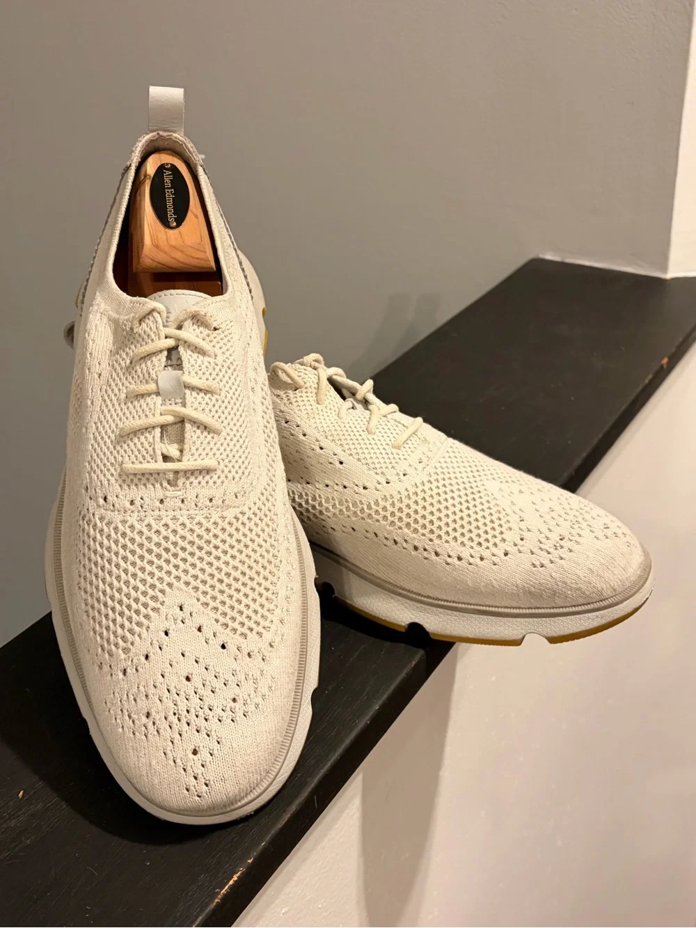 Cole Haan Knit Wingtip Oxford in Cream